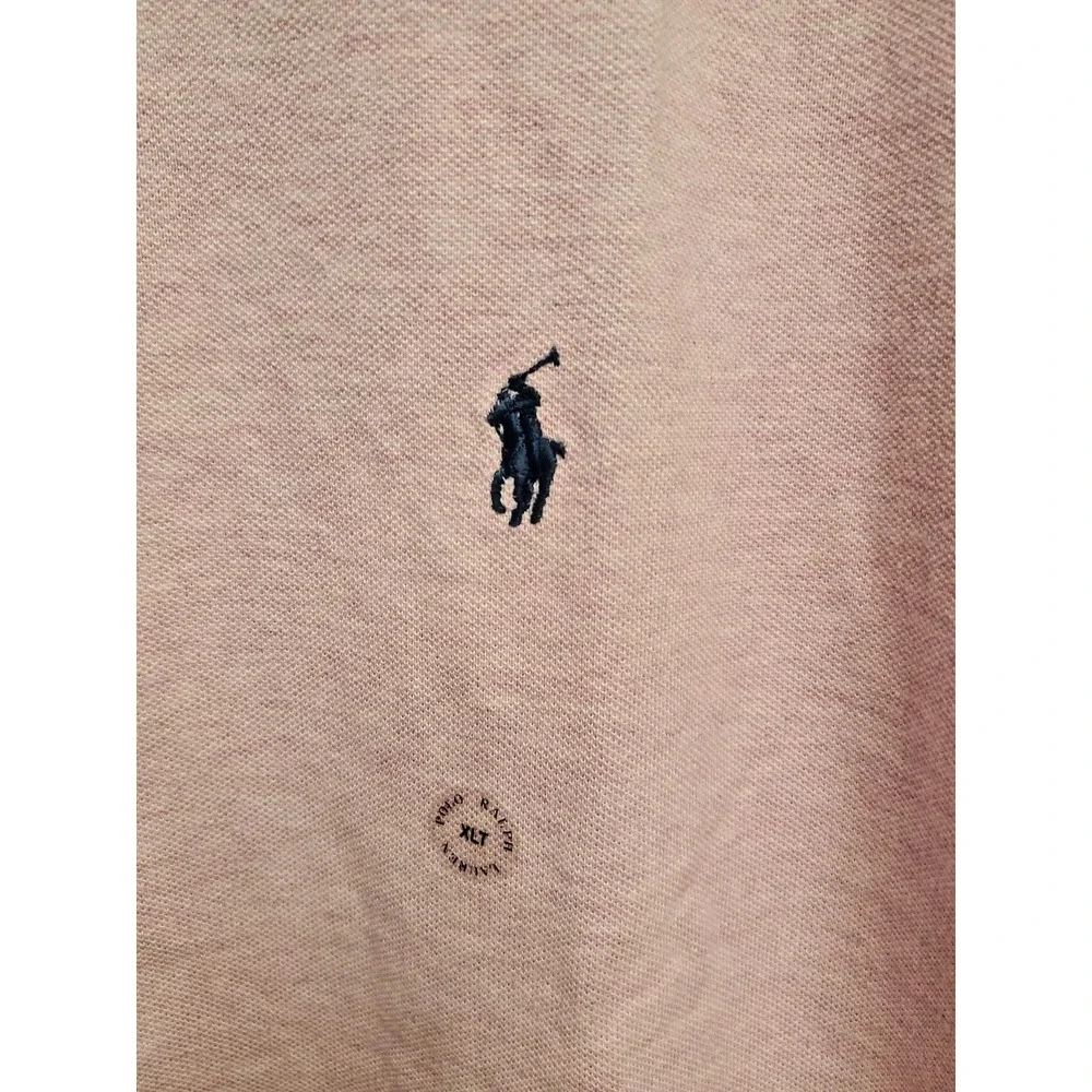 NWT Polo Ralph Lauren Men's XLTALL Polo Shirt Cotton SS Heathered Pink Pony Logo